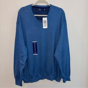 Izod Men's Classic Blue V-Neck Sweater NWT